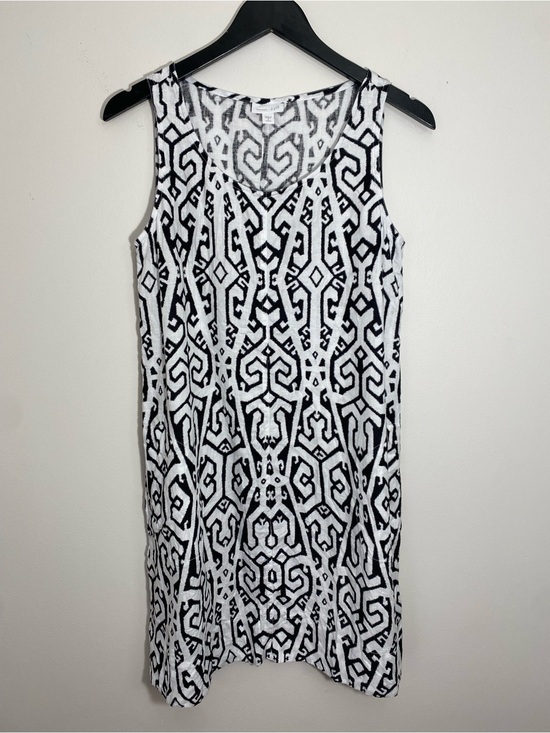 J. Jill Dresses & Skirts - J. Jill Black and White Abstract Linen-Blend Dress Petite Small